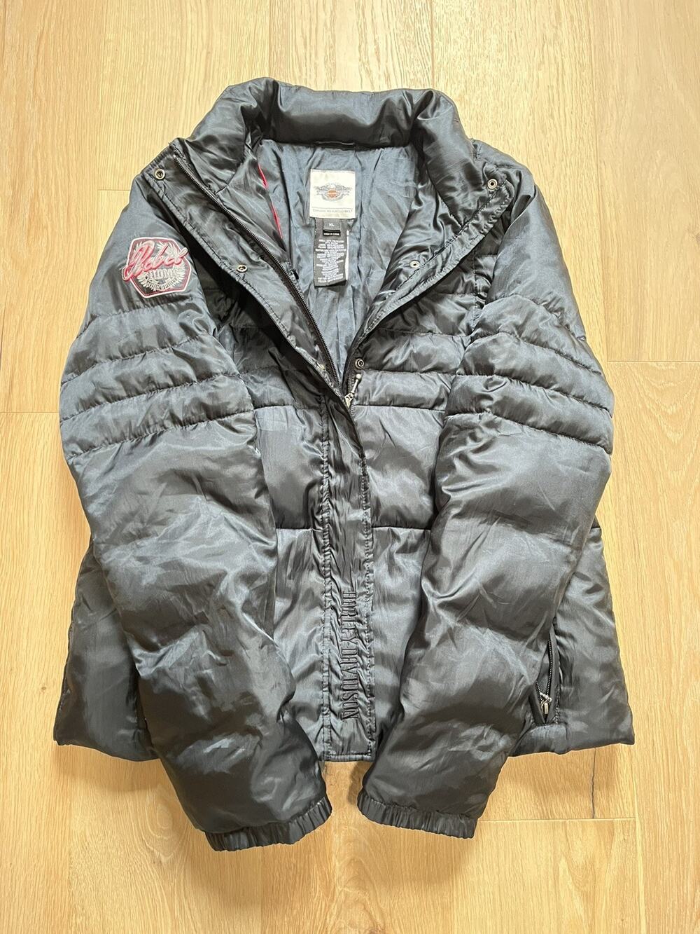 EUC! Harley Davidson Winter Puffer Jacket Women’s Size XL Rebel Y2K Biker Chic